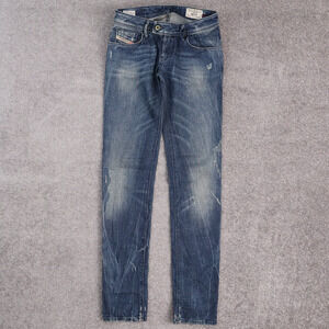 Vintage Women's Y2K Diesel Nevy 26x34 Inseam 33 Blue Denim Jeans
